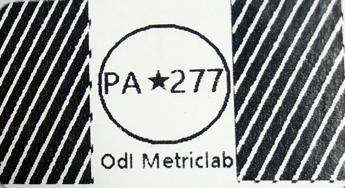 Sigillo di chiusura con sigla PA 277 e dicitura OdI Metriclab